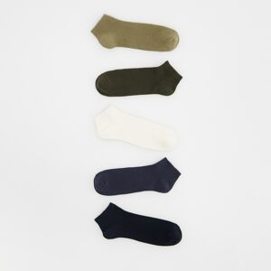 Reserved - Súprava 5 párov členkových ponožiek - Khaki