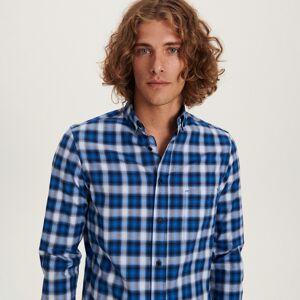 Reserved - Károvaná košeľa regular fit - Modrá