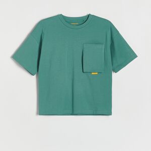 Reserved - Oversize tričko s vyvýšenou potlačou - Tyrkysová