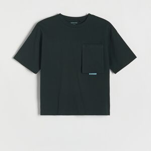 Reserved - Oversize tričko s vyvýšenou potlačou - Čierna
