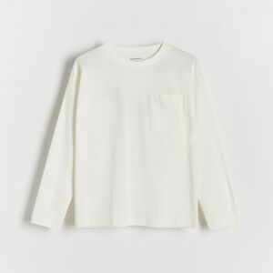 Reserved - Oversize tričko s dlhými rukávmi a vreckom - Krémová