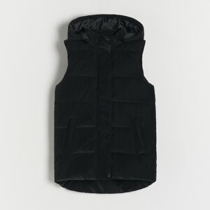 Reserved - Prešívaná vesta s kapucňou - Čierna