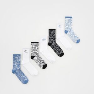 Reserved - Súprava 7 párov bavlnených ponožiek - Modrá