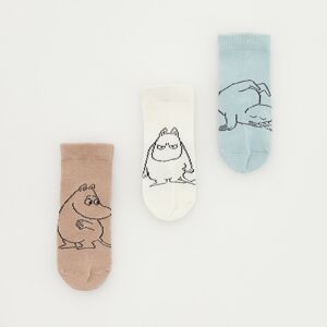 Reserved - Súprava 3 párov ponožiek Moomins - Krémová