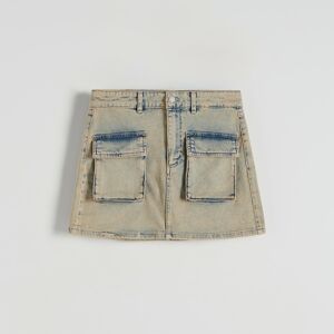 Reserved - Džínsová sukňa s vypraným efektom - Modrá