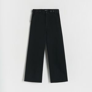 Reserved - Bavlnené nohavice s gombíkmi - Čierna