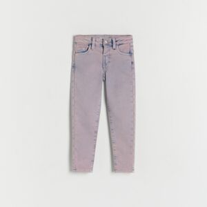 Reserved - Slim džínsy s efektom prania - Ružová