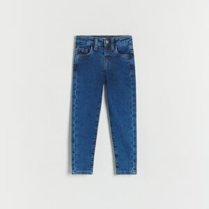 Reserved - Slim džínsy s efektom prania - Modrá