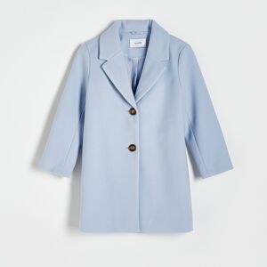 Reserved - Klasický jednoradový kabát - Modrá
