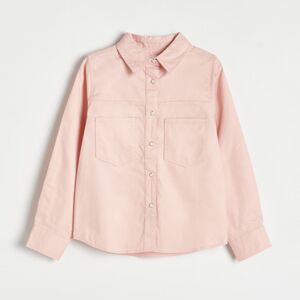 Reserved - Bavlnená košeľa s vyšívanými detailmi - Ružová