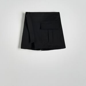 Reserved - Šortky so sukňou a opaskom - Čierna