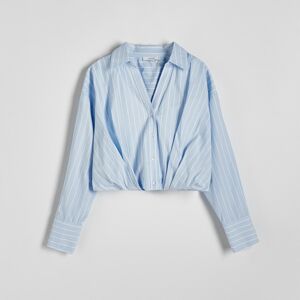 Reserved - Košeľa s riaseným detailom - Modrá