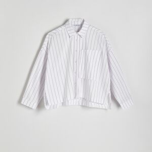 Reserved - Oversize pásikavá košeľa - Biela