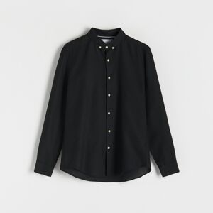 Reserved - Bavlnená košeľa regular fit - Čierna
