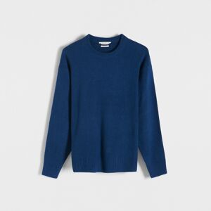 Reserved - Hladký sveter s prímesou vlny - Tmavomodrá